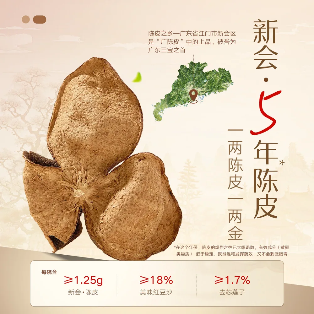 花蕉记陈皮莲子红豆沙即食粥4碗装（细节图 1）