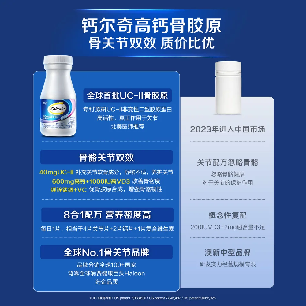 钙尔奇进口中老年骨胶原钙片60粒瓶装（细节图 1）