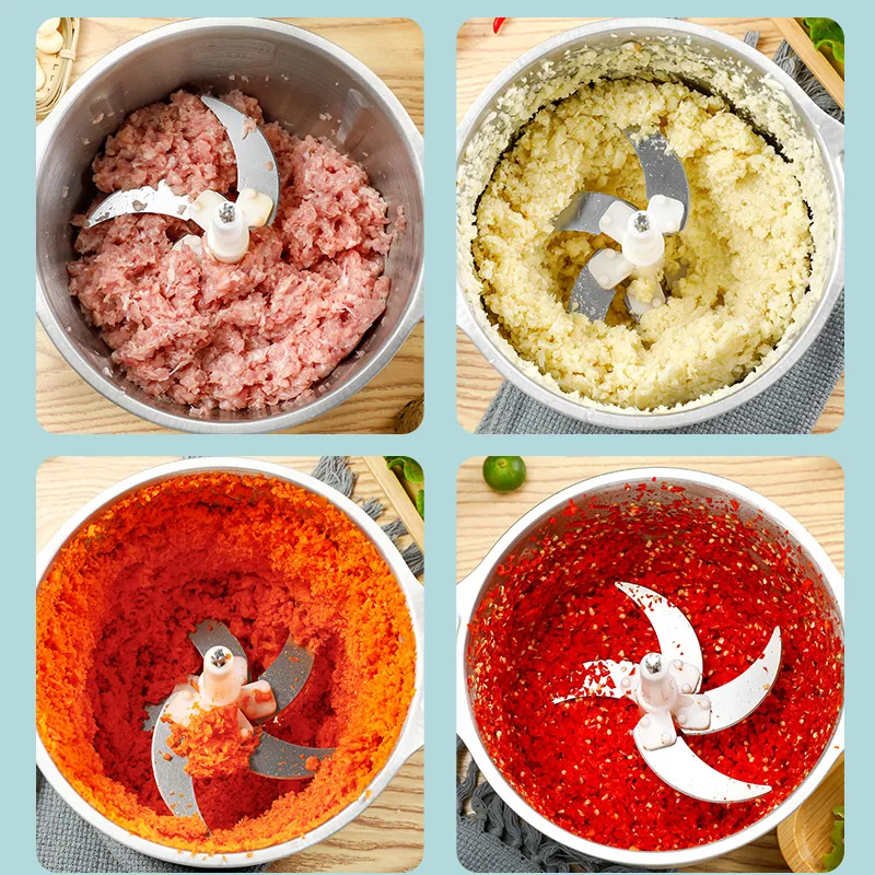 龙德利不锈钢料理机绞肉机2L主图（细节图 2）
