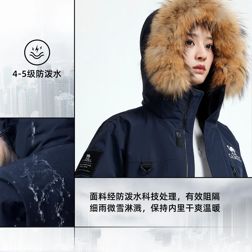 骆驼臻金派克羽绒服男女同款白鸭绒（细节图 2）