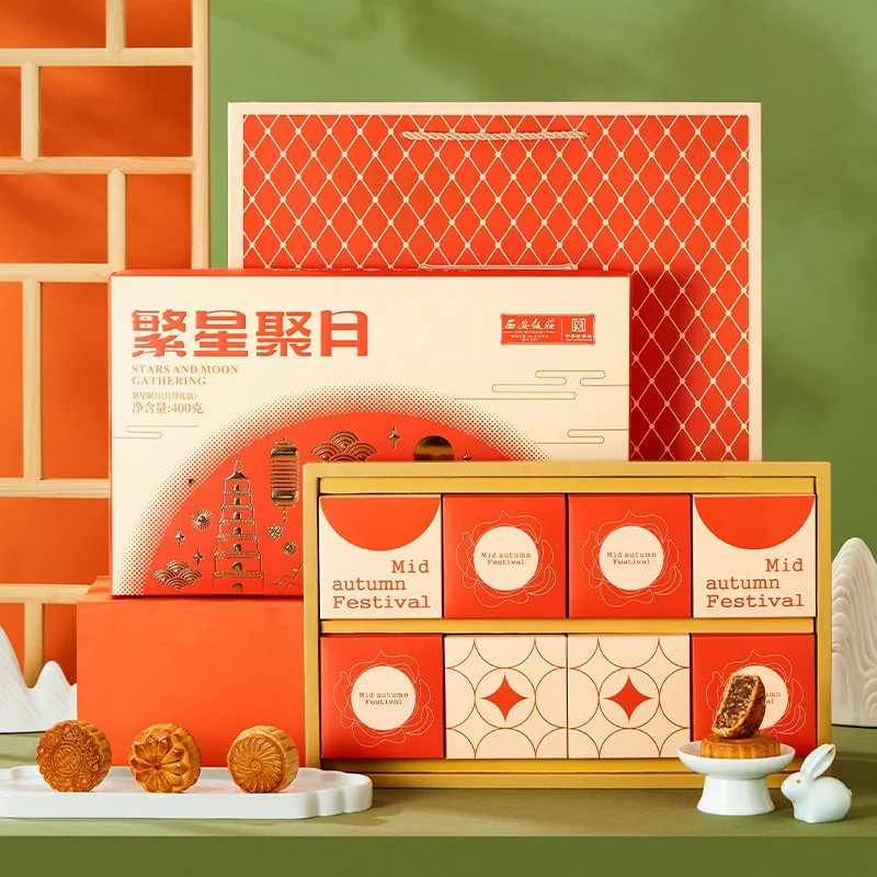 西安饭庄月来越好月饼礼盒8饼5味手提装（细节图 1）