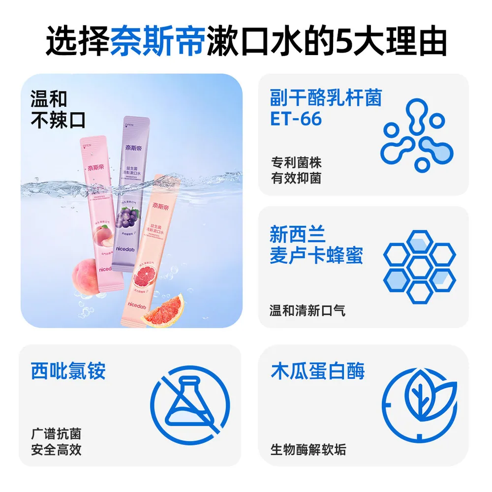 nicedae益生菌漱口水60条装加60支牙线（细节图 1）