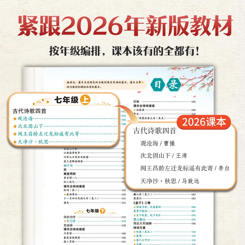 开心初中生必背古诗文138篇封面（细节图 1）