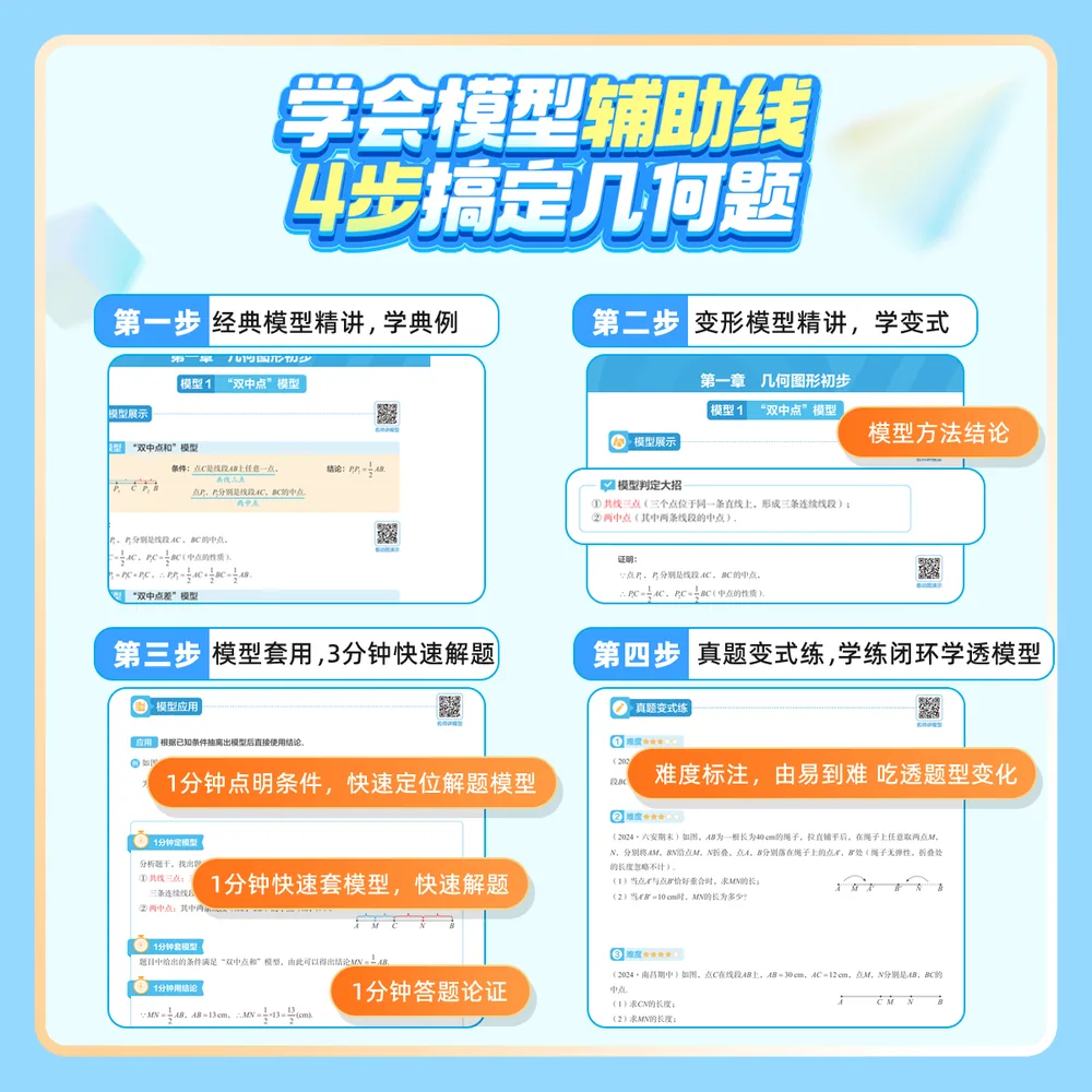 学而思初中几何专项训练模型全套练习册（细节图 1）