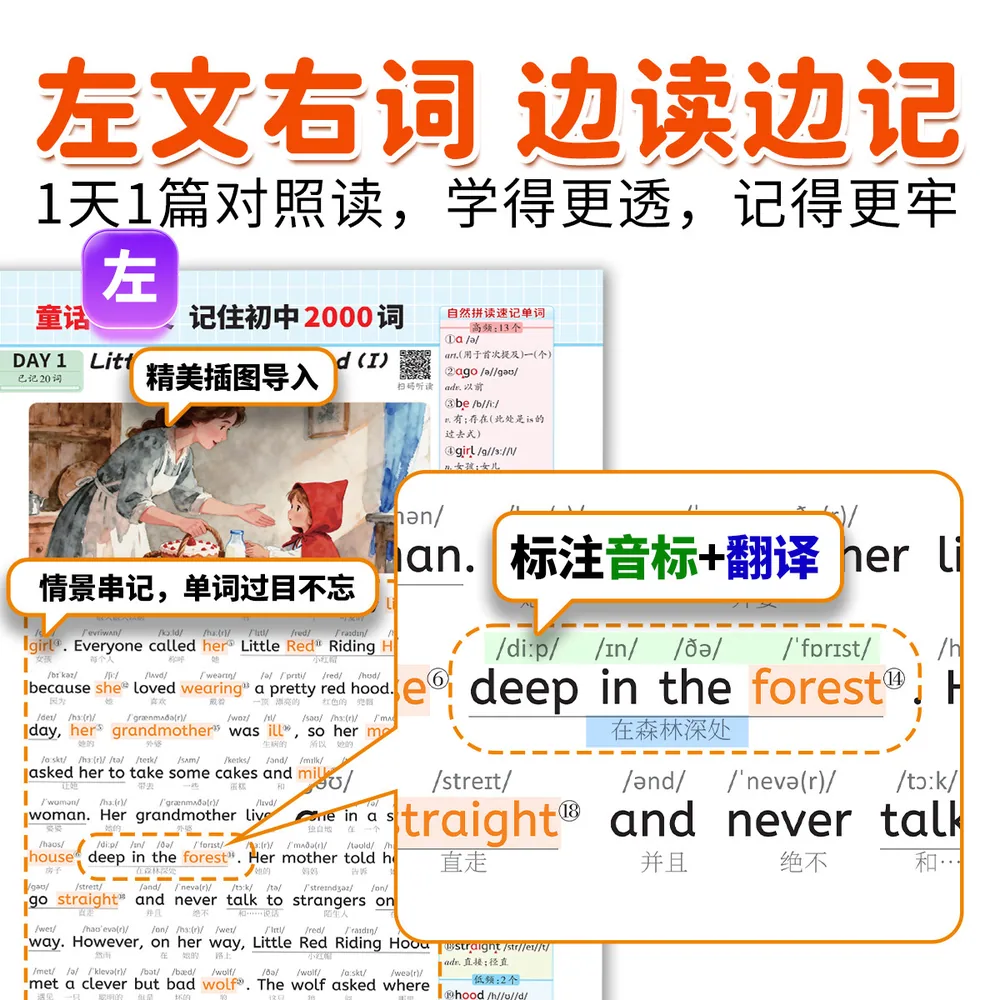 书梦家每日听读初中2000词英语听写默写训练封面（细节图 2）