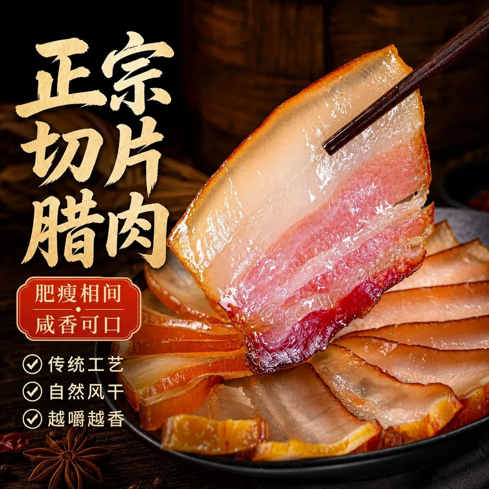 烟巴山切片腊肉100g*2包