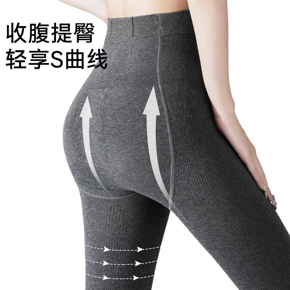 娜拉大小姐羊脂裤加绒加厚款竖条纹主图（细节图 1）