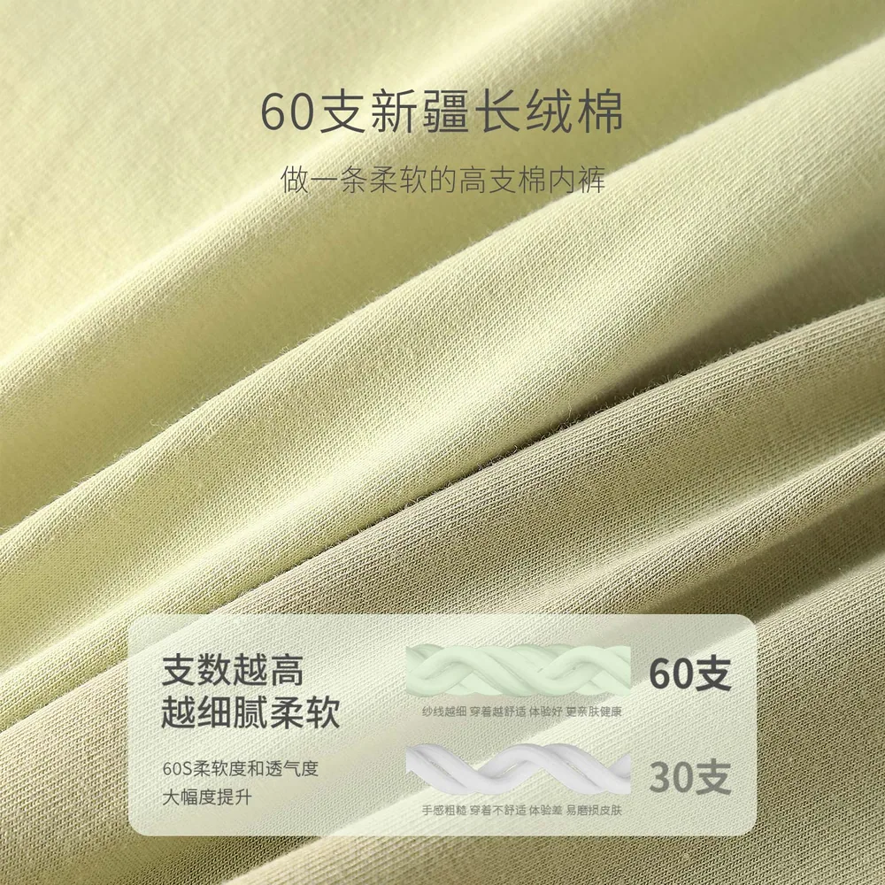 氧言纯棉7a级抗菌加长裆内裤3条装（细节图 2）