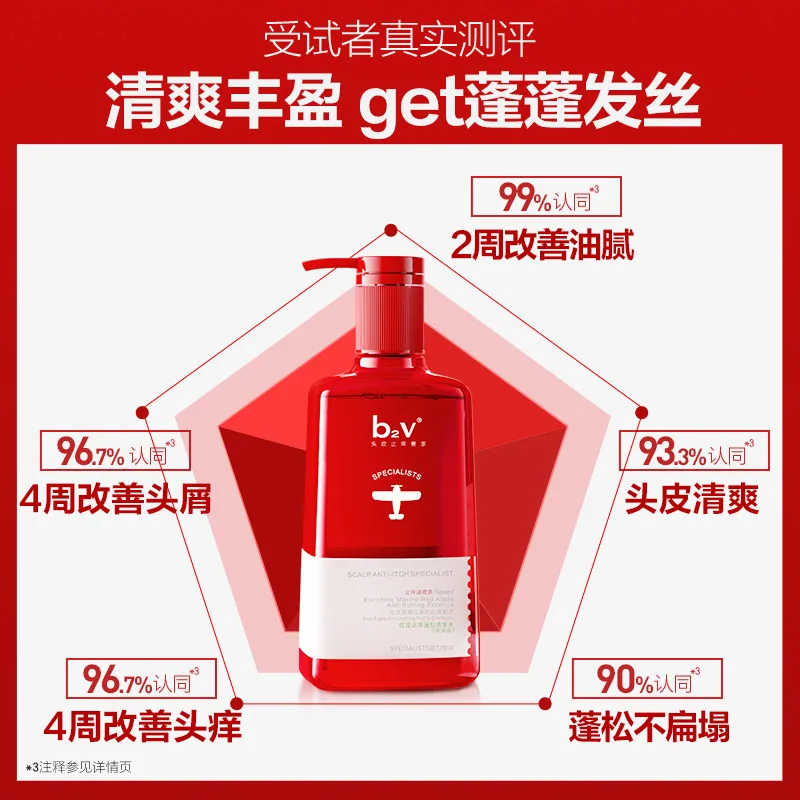 b2v红藻止痒洗发水露400ml两瓶装（细节图 1）