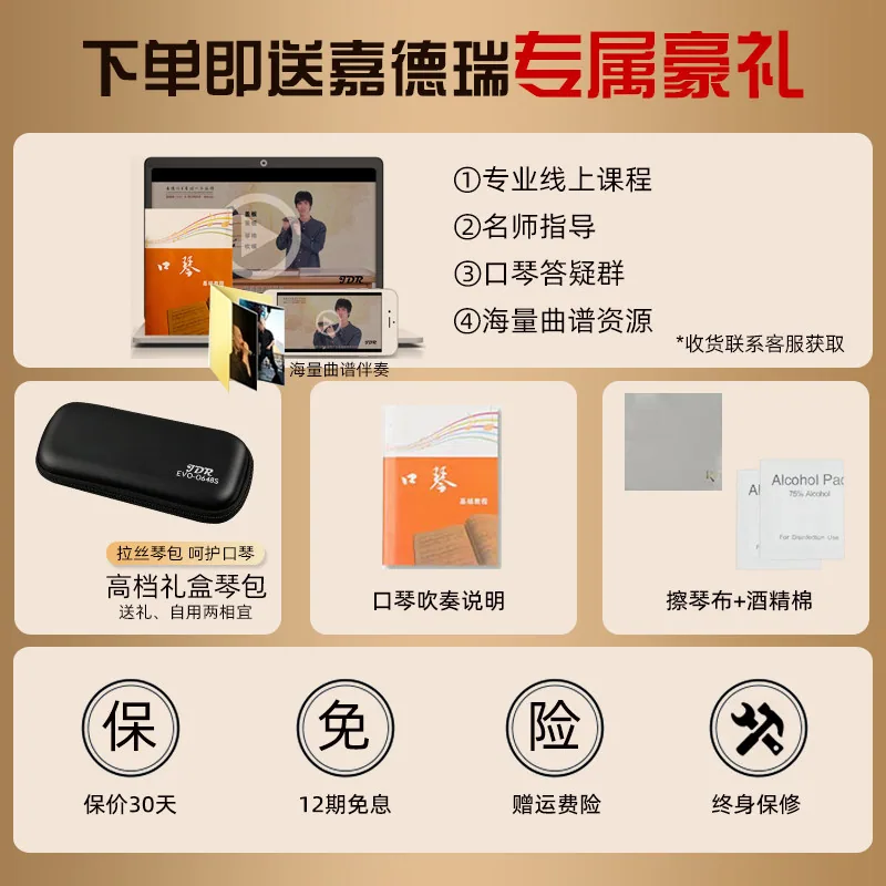 JDR嘉德瑞半音阶口琴12孔C调