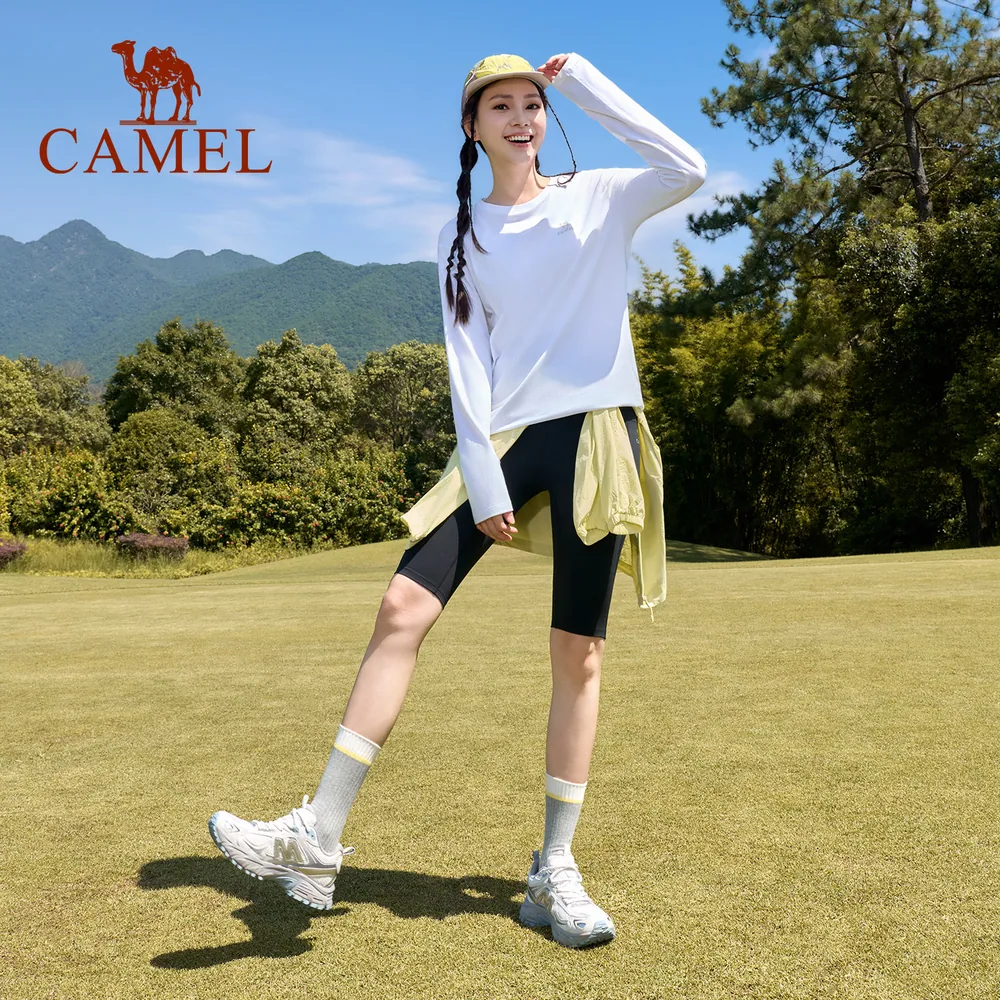 骆驼运动长袖棉T正肩T神男女同款（细节图 1）