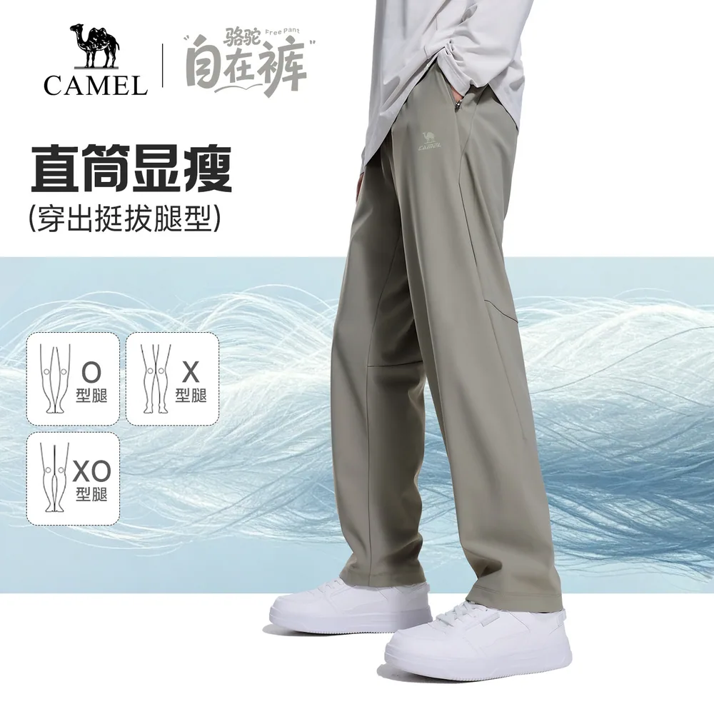 骆驼男运动自在直筒工装裤黑色（细节图 2）