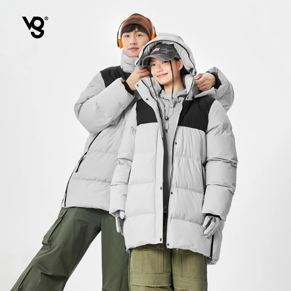 VUUG拼色加厚连帽棉服男女同款（细节图 2）