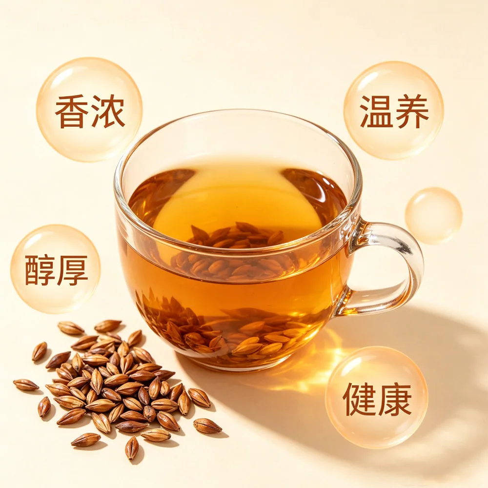 炒熟大麦茶颗粒饱满麦香醇厚