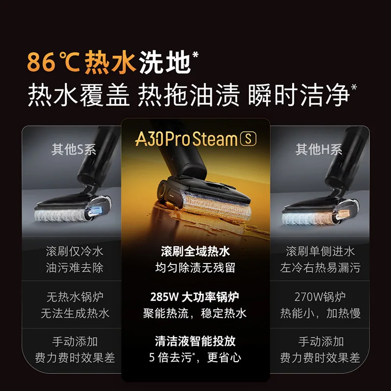 石头A30ProSteam S蒸汽热水洗地机主机图（细节图 1）