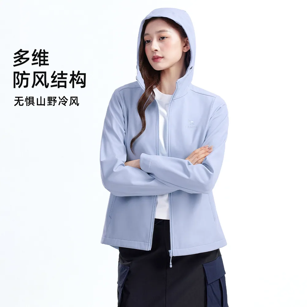 骆驼户外加绒软壳冲锋衣