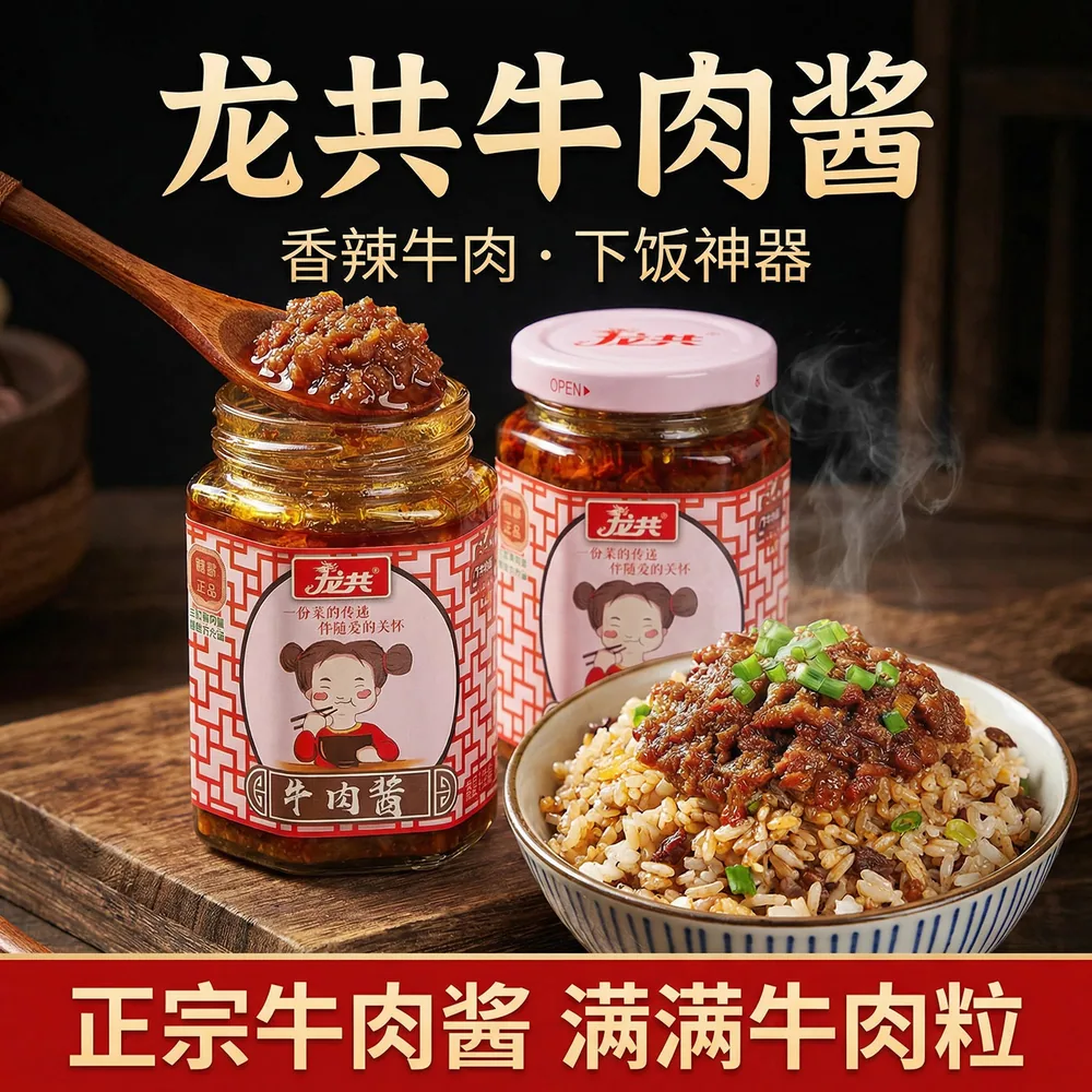 龙共爽口开胃酱菜脆辣椒210g小罐装