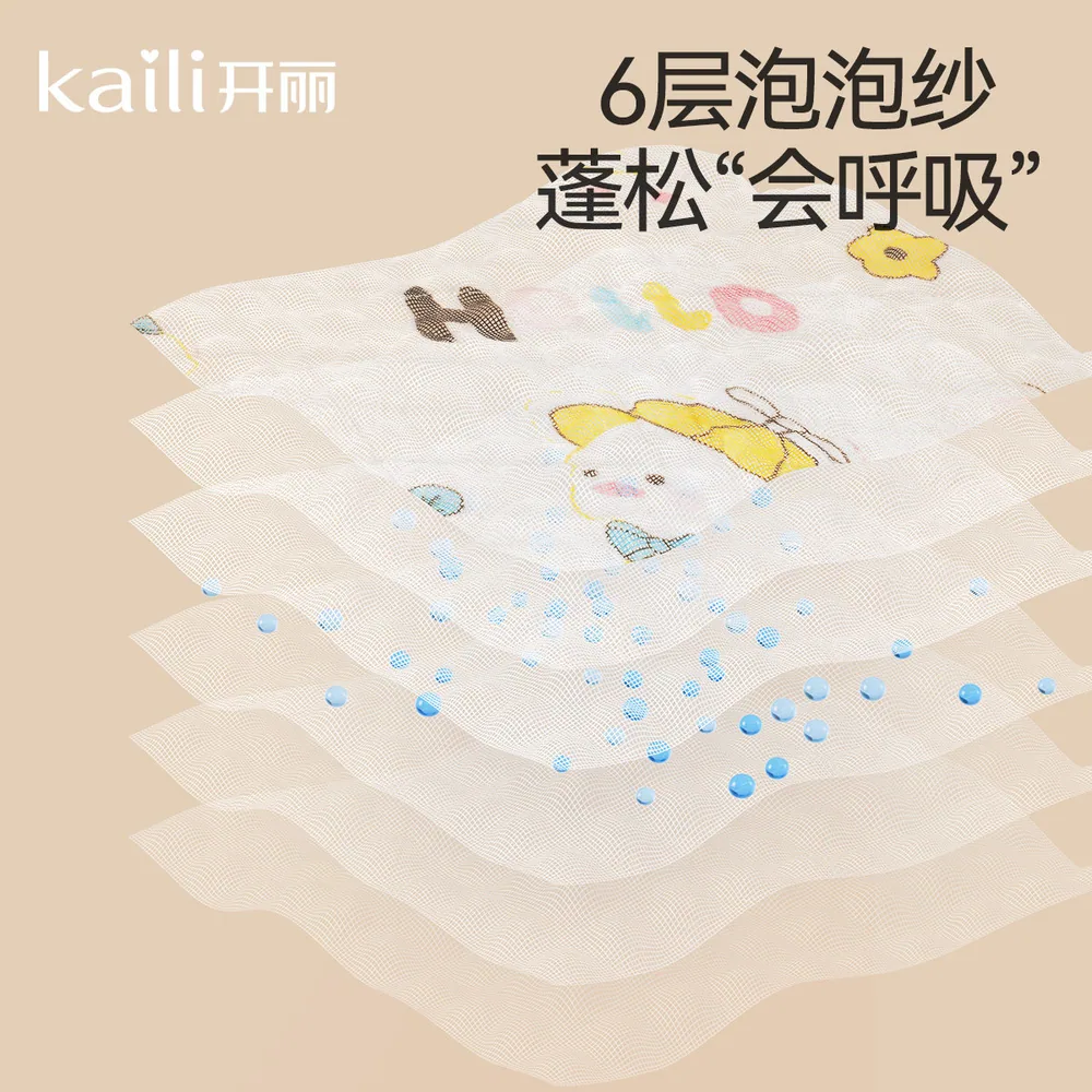 开丽纱布巾婴儿小方巾5条装（细节图 2）