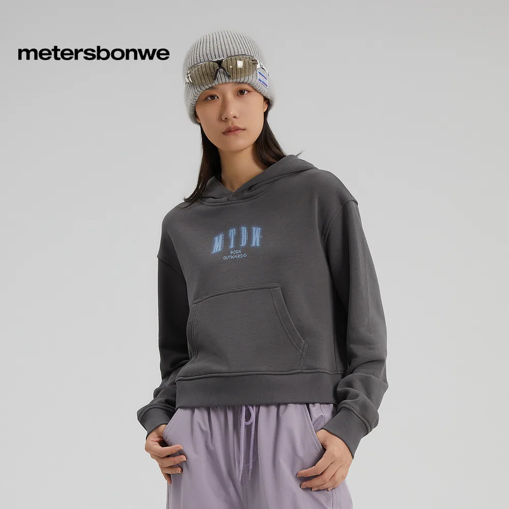 美特斯邦威女士舒适卫衣连帽花印款（细节图 1）