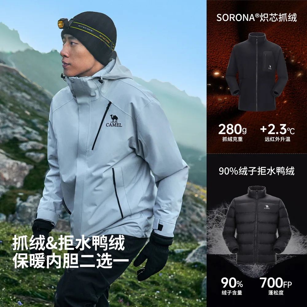 骆驼凯甲Evo三合一冲锋衣男女同款（细节图 1）