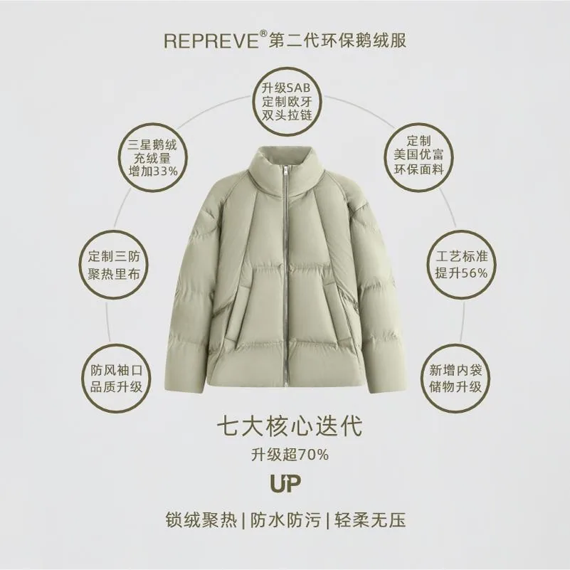 VESCORTT世高男款90白鹅绒短羽绒服