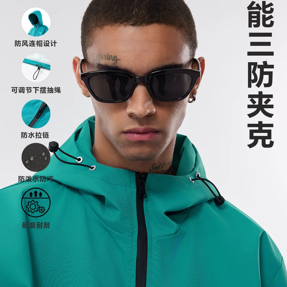 B.VEERA倍福来三防连帽冲锋衣加厚密织面料（细节图 1）