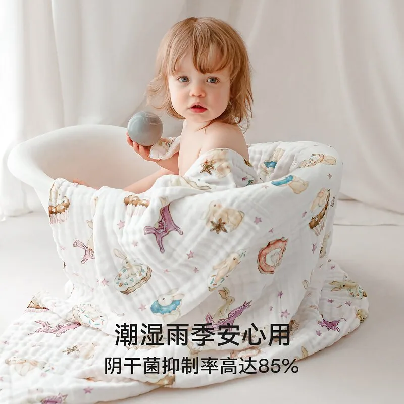 嫚熙婴儿纯棉纱布浴巾