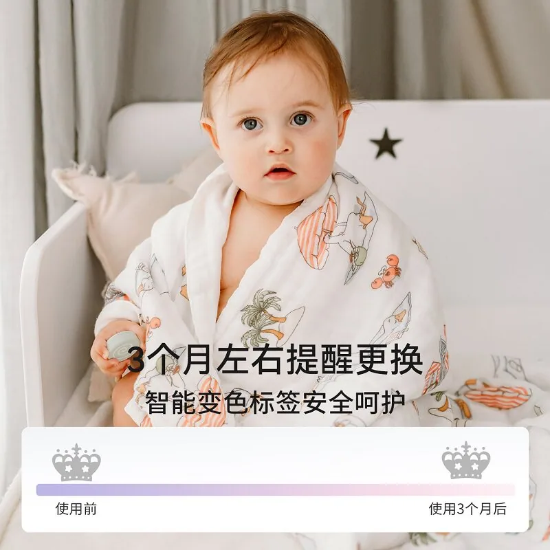 嫚熙婴儿纯棉纱布浴巾100*100cm（细节图 2）