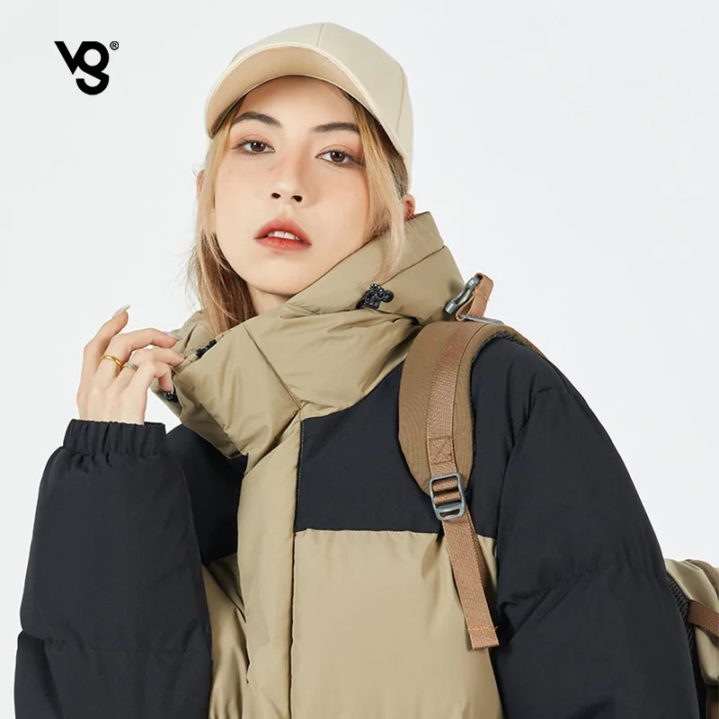 VUUG知意冬季拼色工装棉服连帽面包服（细节图 1）