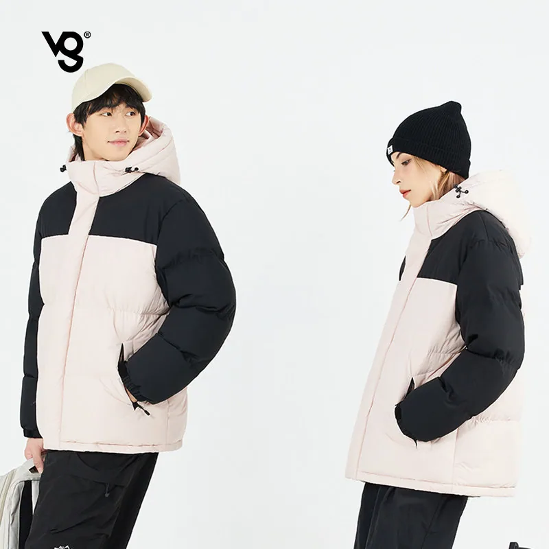 VUUG知意冬季拼色工装棉服连帽面包服（细节图 2）