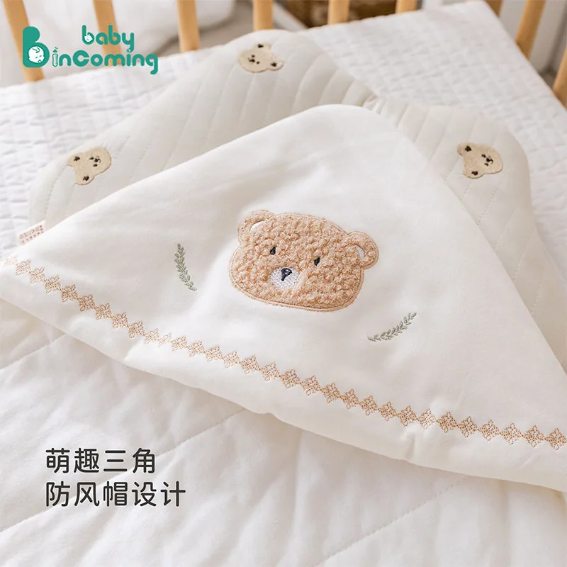 蓓茵可新生婴儿抱被纯棉秋冬款（细节图 2）