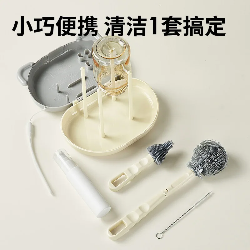 小白熊硅胶奶瓶刷便携款硅胶刷头（细节图 2）