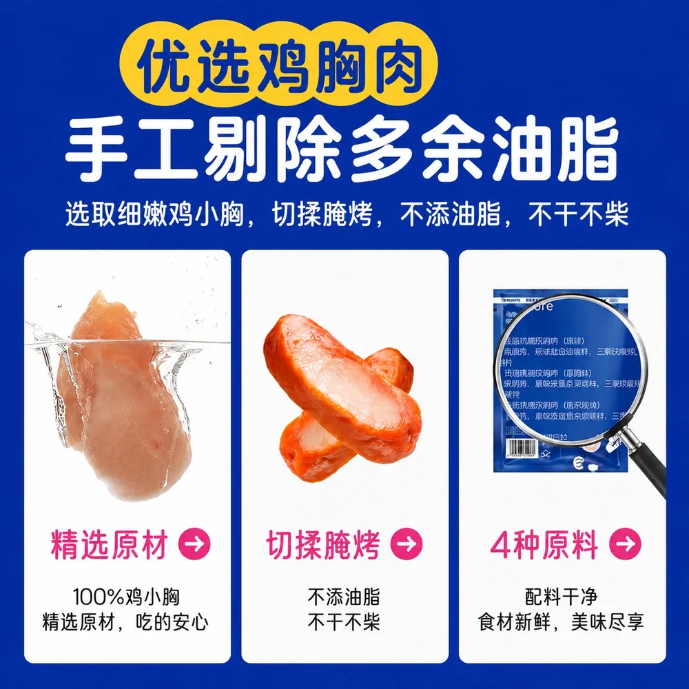 鲨鱼菲特鸡胸肉12袋