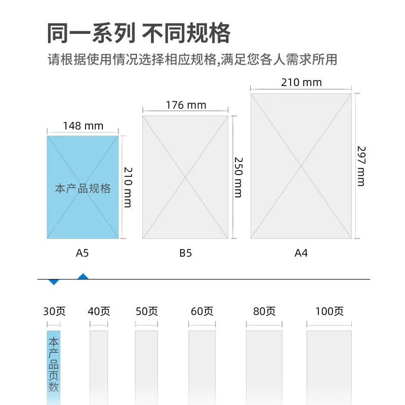 得力A5加厚软抄本笔记本6本装（细节图 2）