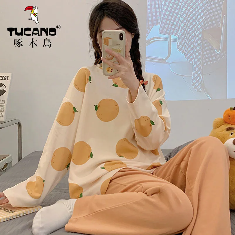 啄木鸟女式可外穿长袖睡衣套装长裤款（细节图 1）