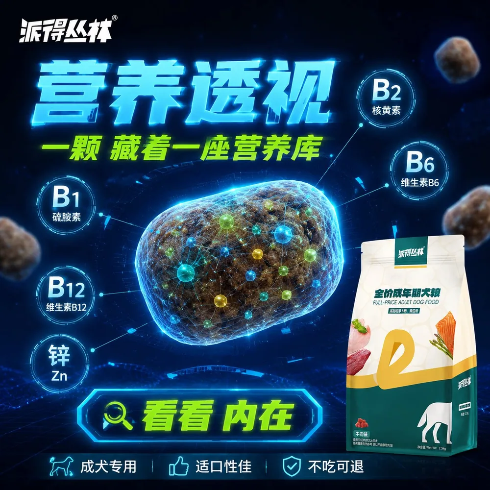 派得丛林牛肉通用全价狗粮10kg包装袋（细节图 2）