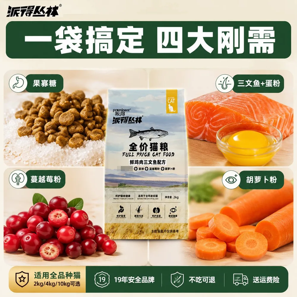 派得祛毛球全期猫粮2kg包装（细节图 1）