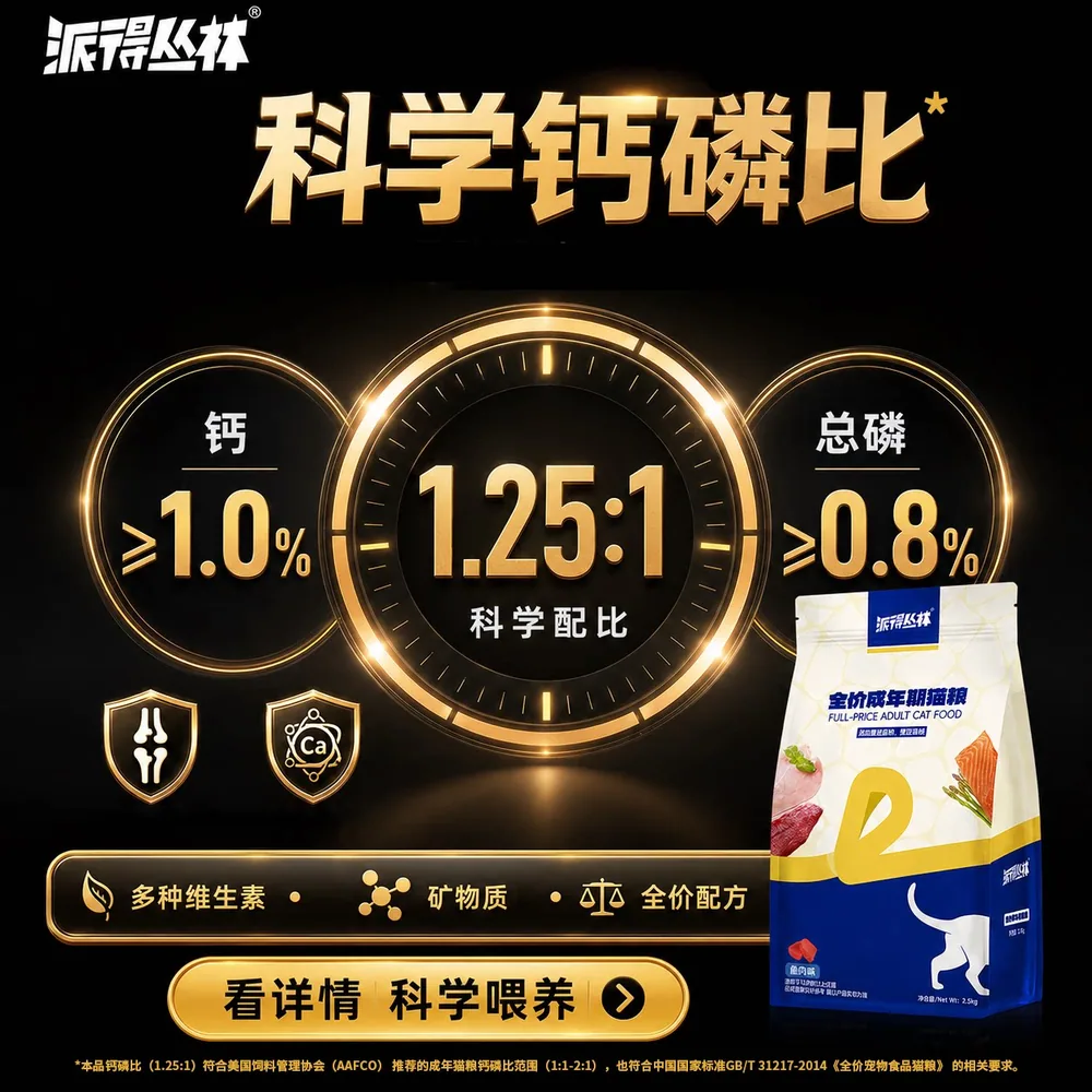 派得丛林全价通用成猫粮10kg