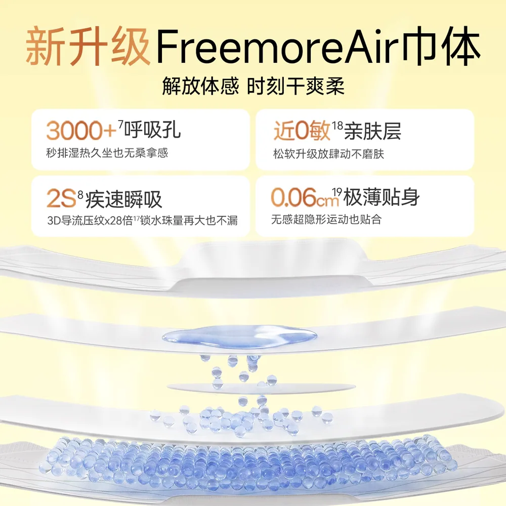 自由点益生菌超薄卫生巾安睡裤100片装（细节图 2）