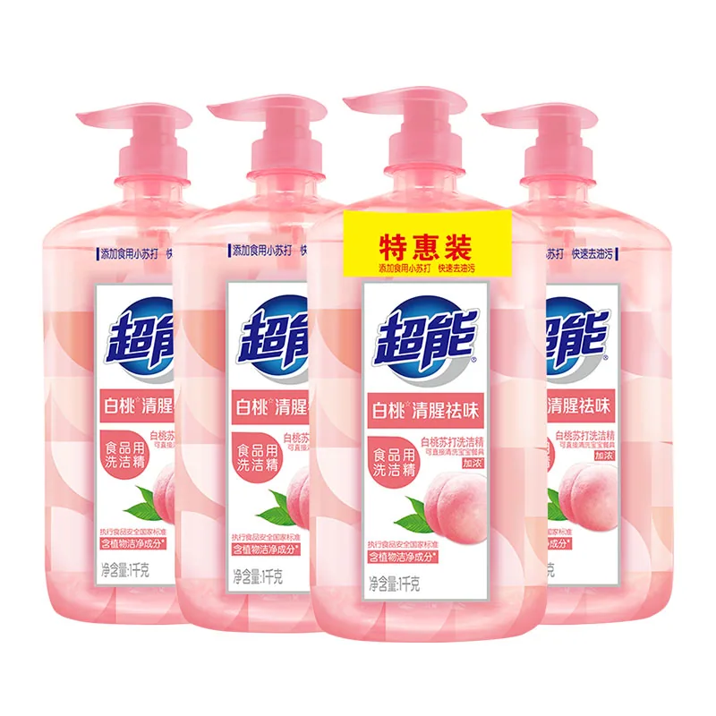 超能白桃苏打洗洁精1kg*4瓶