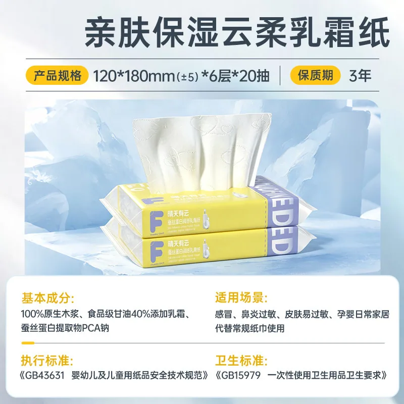 晴天有云云柔巾120张5包6层加厚（细节图 1）