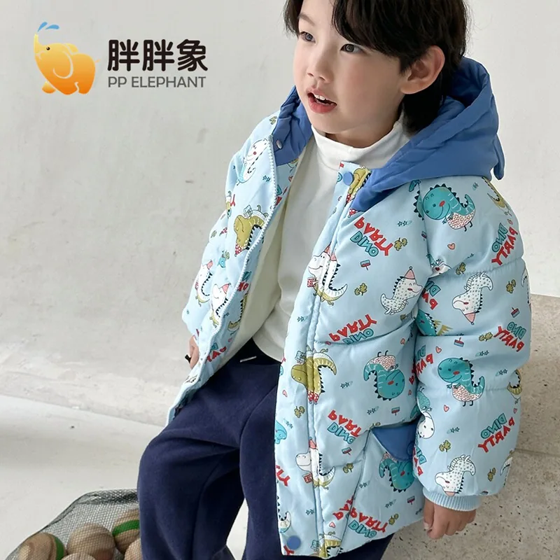 胖胖象儿童连帽印花棉衣外套（细节图 2）