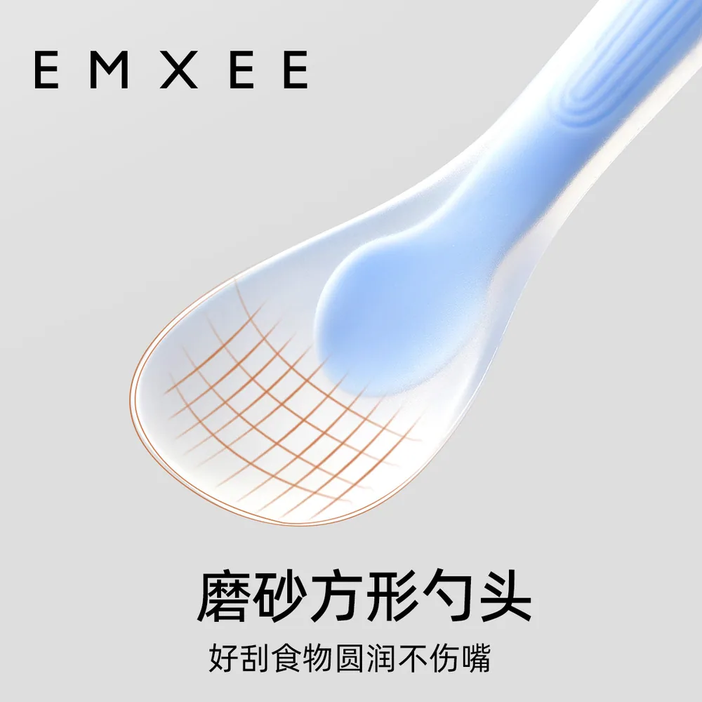 嫚熙硅胶辅食勺2个装软弹勺头（细节图 2）