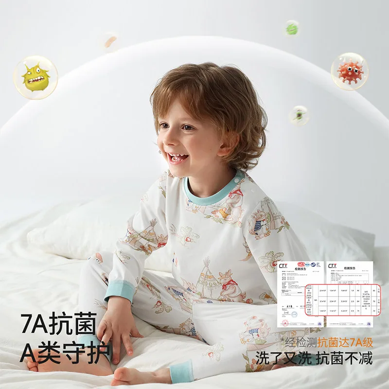 贝肽斯儿童秋衣秋裤套装主图
