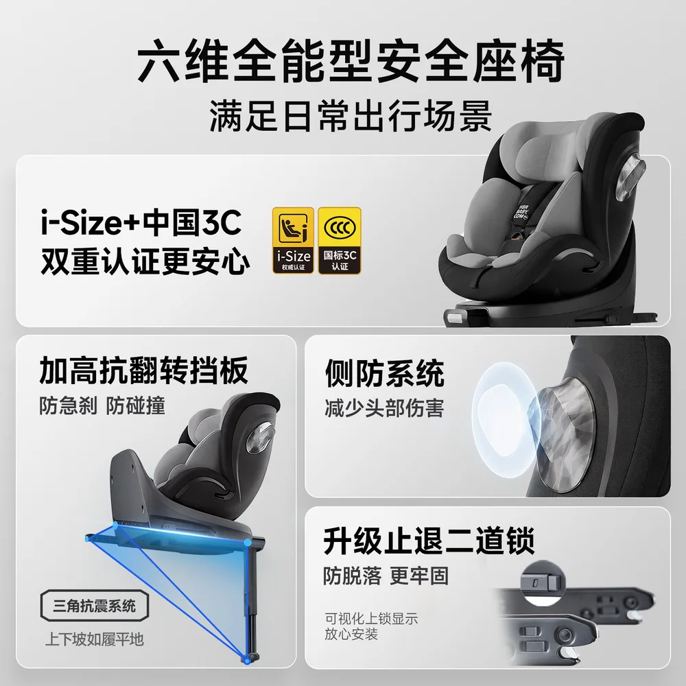 HBR虎贝尔X360pro+儿童安全座椅0-12岁（细节图 1）