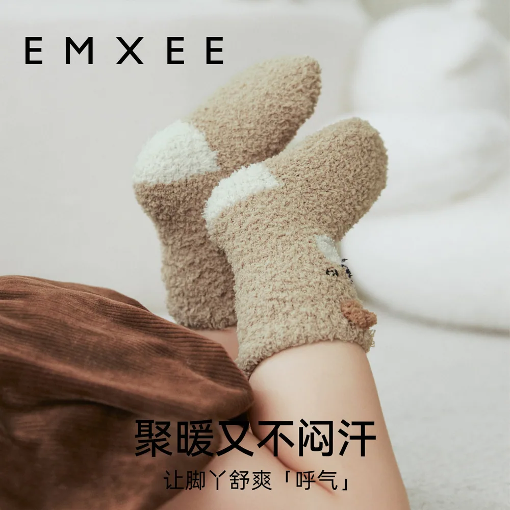 嫚熙儿童秋冬半边绒防滑学步袜主图（细节图 2）