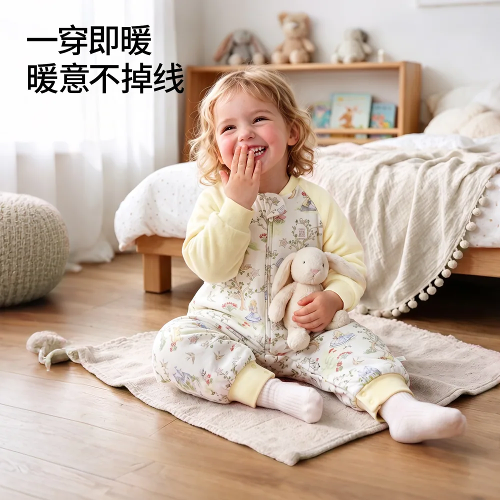 嫚熙婴儿厚奶芙分腿睡袋秋冬款（细节图 1）