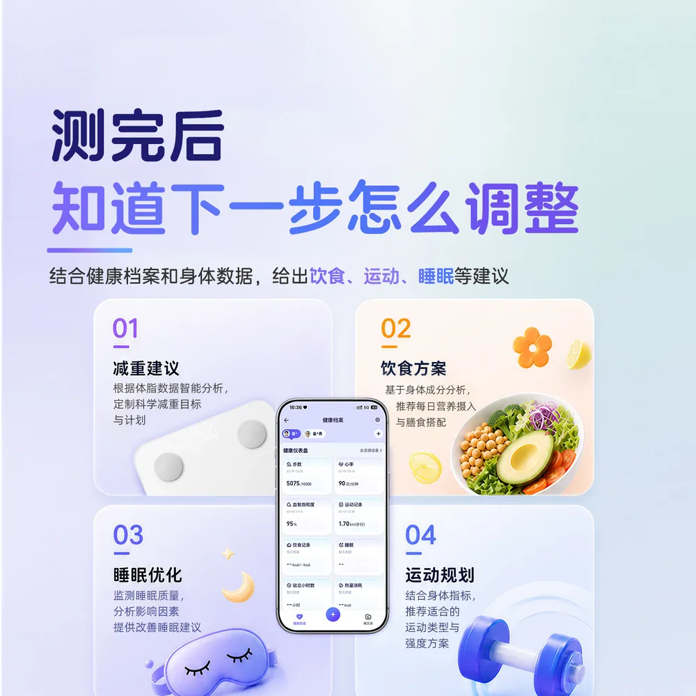 蚂蚁阿福AI阿里体脂秤钢化玻璃面板（细节图 1）