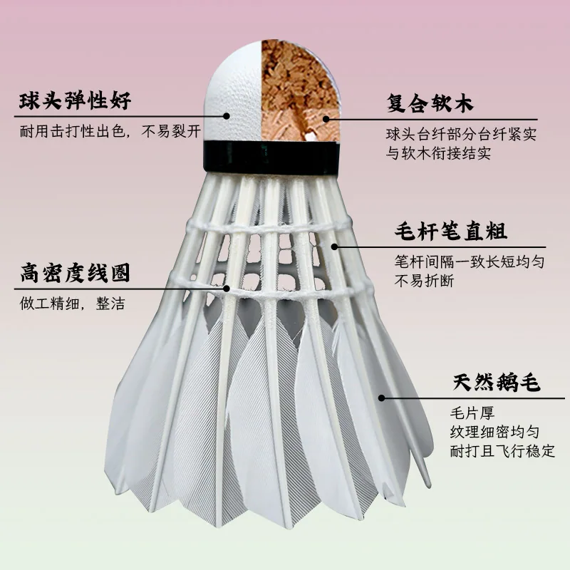 川崎精选优质鹅毛羽毛球