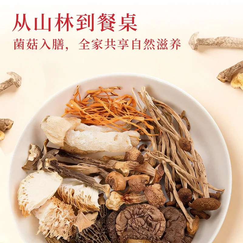 鲜滋说菌菇干货礼盒 姬松茸金钱菇虫草花鹿茸菇（细节图 1）